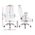 Artiss Kea Executive Office Chair White Leather, High Back, Lumbar Support, Tilt, Retractable Armrests, 150kg Capacity