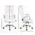 Artiss Kea Executive Office Chair White Leather, High Back, Lumbar Support, Tilt, Retractable Armrests, 150kg Capacity