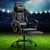 Artiss Comfy Gaming Office Chair - Grey PVC Leather, High-Back, Adjustable Height, Recliner with Footrest, 360° Swivel