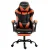 Artiss Comfy Gaming Office Chair - Executive PVC Leather Seat with Footrest, Adjustable Height, Orange, 360° Swivel