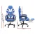 Artiss Blue & White Executive Gaming Chair – High-Back, PVC Leather, Adjustable Footrest, 360° Swivel, 120kg Capacity