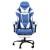 Artiss Blue & White Executive Gaming Chair – High-Back, PVC Leather, Adjustable Footrest, 360° Swivel, 120kg Capacity