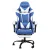 Artiss Blue & White Executive Gaming Chair – High-Back, PVC Leather, Adjustable Footrest, 360° Swivel, 120kg Capacity