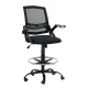 Artiss Black Mesh Drafting Stool - Ergonomic Office Chair with Adjustable Footrest, Flip-Up Armrests, 360° Rotation Artiss Black Mesh Drafting Stool - Ergonomic Office Chair with Adjustable Footrest, Flip-Up Armrests, 360° Rotation