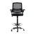 Artiss Black Mesh Drafting Stool - Ergonomic Office Chair with Adjustable Footrest, Flip-Up Armrests, 360° Rotation