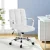 Artiss White PU Leather Office Chair with Mid-Back, Adjustable Height, Chrome Base, and Padded Armrests Artiss White PU Leather Office Chair with Mid-Back, Adjustable Height, Chrome Base, and Padded Armrests