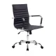 Artiss Office Chair - Mid Back PU Leather, 360° Swivel, Height & Tilt Adjustable, Chrome Base, Black Conference Seating