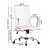 Artiss Office Chair White PU Leather Mid Back Conference Chair with Chrome Base, Height & Tilt Adjustable, 360° Swivel