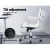 Artiss Office Chair White PU Leather Mid Back Conference Chair with Chrome Base, Height & Tilt Adjustable, 360° Swivel