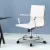 Artiss Office Chair White PU Leather Mid Back Conference Chair with Chrome Base, Height & Tilt Adjustable, 360° Swivel
