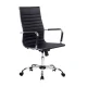 Artiss High Back Office Chair - Black PU Leather, 360° Swivel, Adjustable Height & Tilt, Chrome Base, Built-in Rack