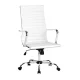 Artiss High Back White Office Chair - PU Leather, 360° Swivel, Adjustable Height, Tilt, Chrome Base, Executive Style
