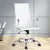 Artiss High Back White Office Chair - PU Leather, 360° Swivel, Adjustable Height, Tilt, Chrome Base, Executive Style