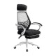 Artiss Mesh Office Chair Recliner, Black & White, Ergonomic Design with Built-in Storage, 150° Recline & Footrest