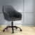 Artiss Office Chair Velvet Seat Dark Grey, Mid Back Ergonomic Design, Adjustable Height, 63x63x84-96cm, 150kg Capacity
