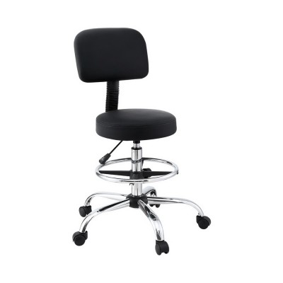 Artiss Ergonomic Black Drafting Chair - PU Leather, 10cm Height Adjust, 360° Swivel, Chrome Base, for Home & Office Artiss Ergonomic Black Drafting Chair - PU Leather, 10cm Height Adjust, 360° Swivel, Chrome Base, for Home & Office