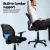 Artiss Mesh Office Chair Black Mid Back Ergonomic Desk Chair with Lumbar Support, Armrests, 50x48cm, Adjustable Height