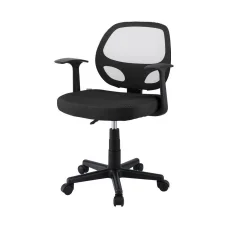 Artiss Mesh Office Chair Black Mid Back Ergonomic Desk Chair with Lumbar Support, Armrests, 50x48cm, Adjustable Height