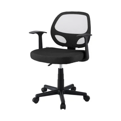 Artiss Mesh Office Chair Black Mid Back Ergonomic Desk Chair with Lumbar Support, Armrests, 50x48cm, Adjustable Height