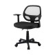 Artiss Mesh Office Chair Black Mid Back Ergonomic Desk Chair with Lumbar Support, Armrests, 50x48cm, Adjustable Height