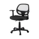 Artiss Mesh Office Chair Black Mid Back Ergonomic Desk Chair with Lumbar Support, Armrests, 50x48cm, Adjustable Height