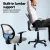 Artiss Mesh Office Chair Grey, Mid Back Ergonomic Computer Desk Chair with Lumbar Support, Adjustable Height, 50x48cm