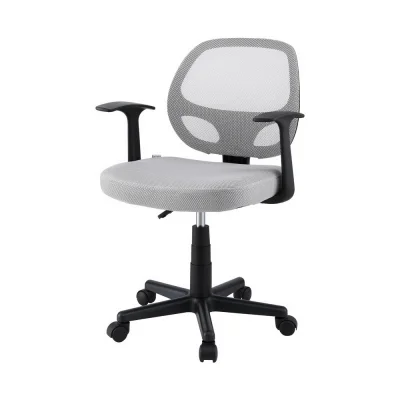 Artiss Mesh Office Chair Grey, Mid Back Ergonomic Computer Desk Chair with Lumbar Support, Adjustable Height, 50x48cm