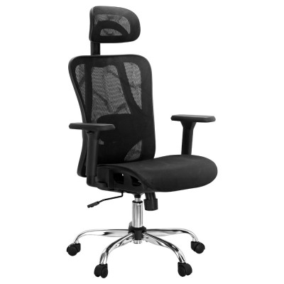 Artiss Ergonomic Office Chair, Mesh, High Back, Black, Adjustable Recline, 3D Armrests, 360° Swivel, Chrome Base Artiss Ergonomic Office Chair, Mesh, High Back, Black, Adjustable Recline, 3D Armrests, 360° Swivel, Chrome Base