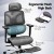 Artiss Ergonomic High Back Office Chair with Footrest, Mesh, Adjustable, Grey, 135kg Capacity, 360° Swivel