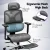 Artiss Ergonomic High Back Office Chair with Footrest, Mesh, Adjustable, Grey, 135kg Capacity, 360° Swivel