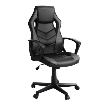Artiss Gaming Office Chair, PU Leather & Mesh, Grey, Ergonomic High-Back, Adjustable Height, 360° Swivel