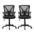 Artiss 2x Mesh Office Chair Black Mid Back Ergonomic Adjustable Lumbar Support Flip-Up Arms 120kg Capacity