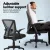 Artiss 2x Mesh Office Chair Black Mid Back Ergonomic Adjustable Lumbar Support Flip-Up Arms 120kg Capacity