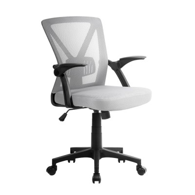 Artiss Mesh Office Chair, Mid Back, Grey, 66x66x86-96cm, Ergonomic, Adjustable Lumbar Support, Flip-Up Armrests Artiss Mesh Office Chair, Mid Back, Grey, 66x66x86-96cm, Ergonomic, Adjustable Lumbar Support, Flip-Up Armrests