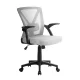 Artiss Mesh Office Chair, Mid Back, Grey, 66x66x86-96cm, Ergonomic, Adjustable Lumbar Support, Flip-Up Armrests