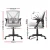 Artiss 2x Mesh Office Chair Mid Back Grey, Ergonomic Adjustable Lumbar, Flip-Up Arms, Breathable, 120kg Capacity