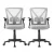 Artiss 2x Mesh Office Chair Mid Back Grey, Ergonomic Adjustable Lumbar, Flip-Up Arms, Breathable, 120kg Capacity