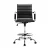 Artiss Black Leather Drafting Stool - Mid Back Office Chair with 360° Rotation, Adjustable Height & Chrome Footrest