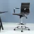Artiss Black Leather Drafting Stool - Mid Back Office Chair with 360° Rotation, Adjustable Height & Chrome Footrest