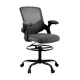 Artiss Mesh Drafting Office Chair Grey – Ergonomic Adjustable Stool with Flip-Up Arms, Footrest & Chrome Base