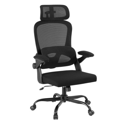 Artiss Ergonomic Office Chair Black Mesh, High-Back, Adjustable Lumbar, 3D Armrests, 68x68x114-122cm, 150kg Capacity