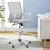 Artiss White Mesh Drafting Chair - Ergonomic Design, Adjustable Height, 360° Swivel, Chrome Base, for Office & Studio