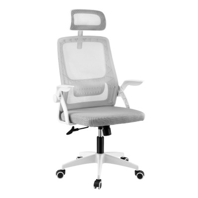 Artiss Ergonomic Office Chair with Adjustable Headrest, Lumbar Support, Mesh Material, Flip-up Armrests, 360° Swivel
