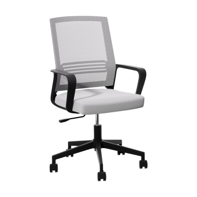 Artiss Mesh Office Chair Grey Mid Back Ergonomic Computer Gaming Desk Chair Height Adjustable with Armrest and Wheels