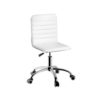 Artiss White PU Leather Office Chair, Low Back Design with 360° Rotation, Height Adjustable, 5-Wheel Metal Base Artiss White PU Leather Office Chair, Low Back Design with 360° Rotation, Height Adjustable, 5-Wheel Metal Base