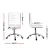 Artiss White PU Leather Office Chair, Low Back Design with 360° Rotation, Height Adjustable, 5-Wheel Metal Base
