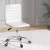 Artiss White PU Leather Office Chair, Low Back Design with 360° Rotation, Height Adjustable, 5-Wheel Metal Base
