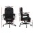 Artiss Executive Office Chair with Fabric Seat, Footrest, 135° Recline, 360° Swivel, Adjustable Height, Black