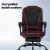 Artiss Executive Office Chair with Fabric Seat, Footrest, 135° Recline, 360° Swivel, Adjustable Height, Black