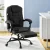 Artiss Executive Office Chair with Fabric Seat, Footrest, 135° Recline, 360° Swivel, Adjustable Height, Black